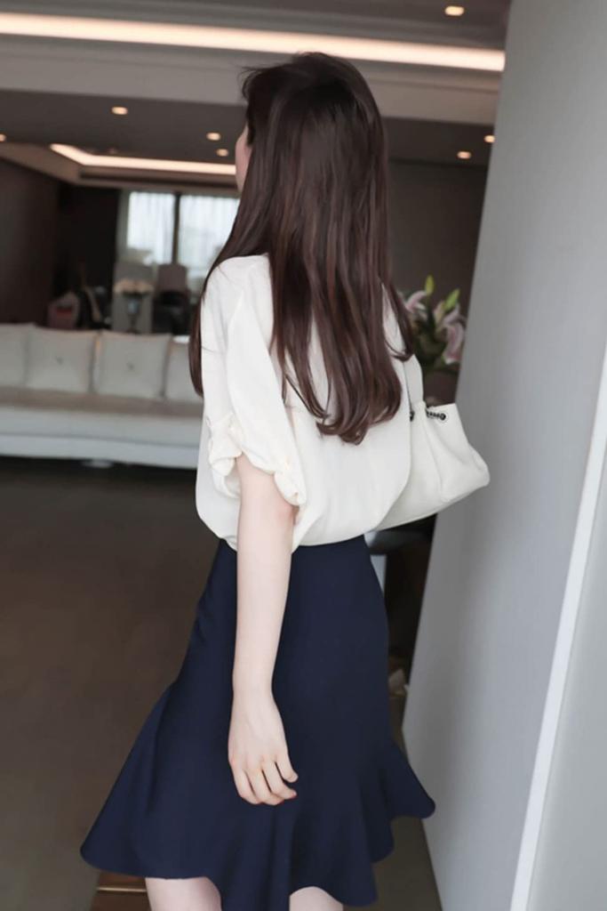 Bluse Sommer Rundhals Oberteil Kurzarm Hemd Chiffon Uni Pullover Jacke Lockerer Schnitt Stilvoll Feminin Sauber Erwachsen Lässig OL Pendeln [H. zroy]