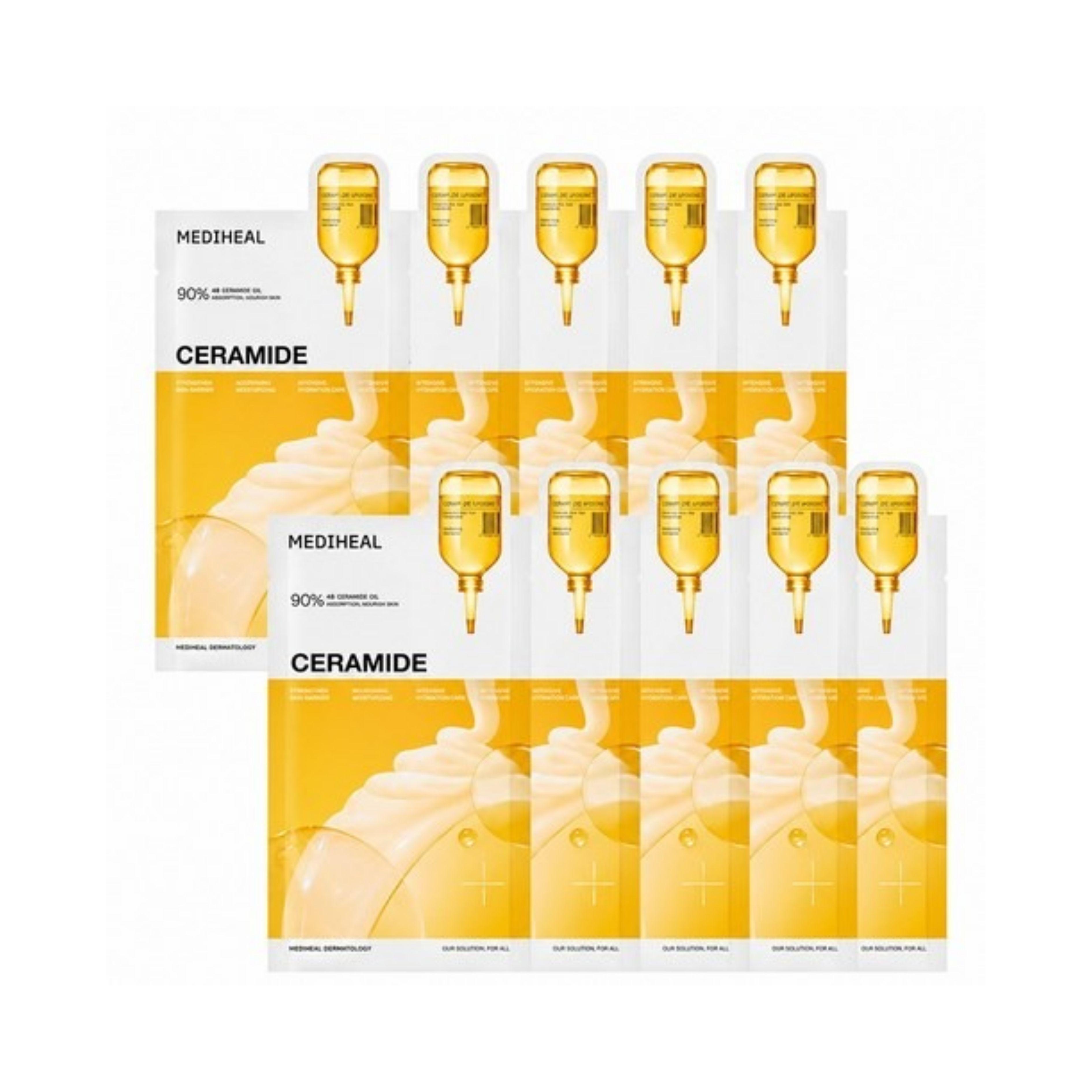 MEDIHEAL Ceramide Essential Mask Moisture Barrier Sheet Mask 10 Sheets 10sheets