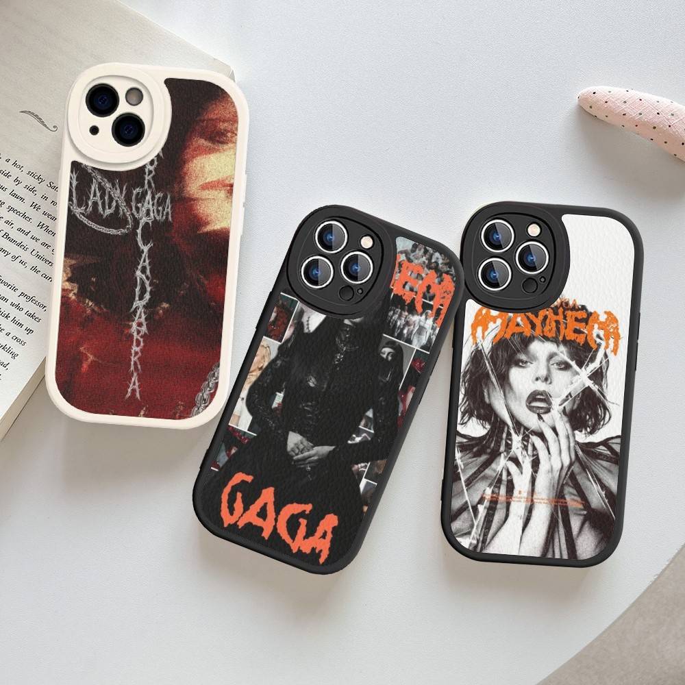 Lady Gaga Ablums Phone Case For IPhone 16 15 14 13 12 11 Pro Max Plus Soft Leather Cover