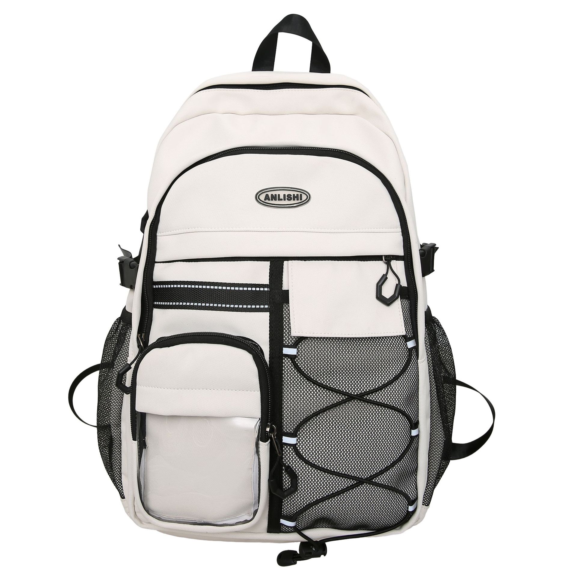 

Retro Workwear College Student Schoolbag High School Junior High School Students Simple and Versatile Backpack Large Capacity Men and Women Backpack белый