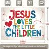 2D Religious Kids Backdrop Cloth for Sunday School Baptism Party Photo Booth Background