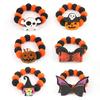 Halloween Pumpkin Pet Collar Funny Elastic Rope with Pompom Adjustable Kitten Dog Cat Collar for Halloween Personalized Accessor