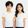 Children's Summer Color Block Short Sleeve T-shirt - Unisex Casual Fashion for Kindergarten Activities
