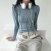 2KWEIRD Korean Fashion Ribbed T-shirts Sexy Slim Long Sleeve Tshirts Chic Streetwear Kpop Designer Clothes Solid Tight Tops Y2k