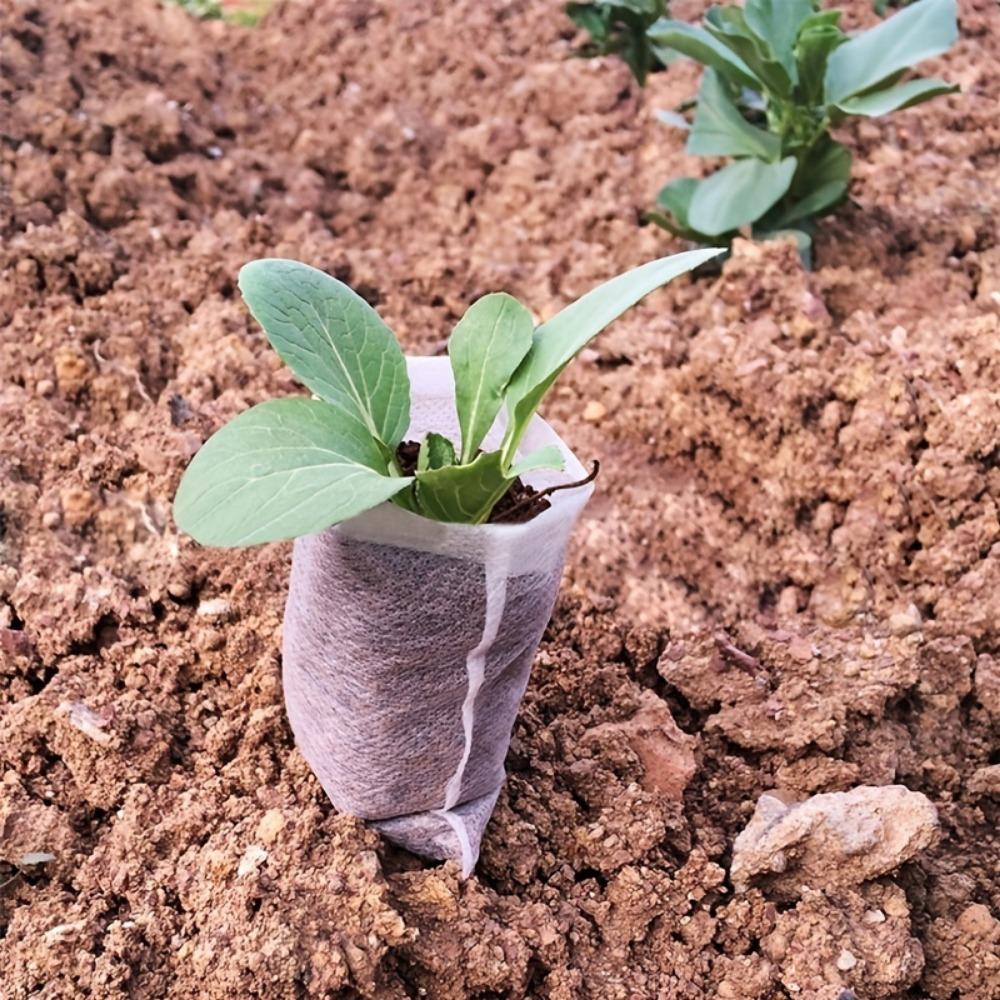 100PCS Nursery Plant Planting Bags Non-woven Growth Bags Indoor Garden Seedling Pots Ventilated Breathable Gardening Tools