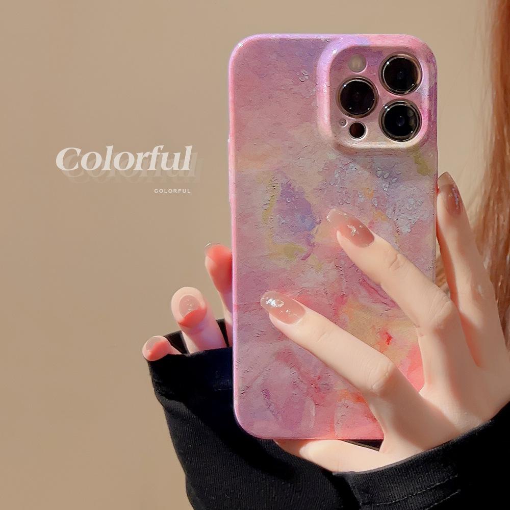Oil Painting 17pro Max Apple Phone Case 16 Premium 12 Film IPhone 15 Niche X/8 Compatible with Multiple Models