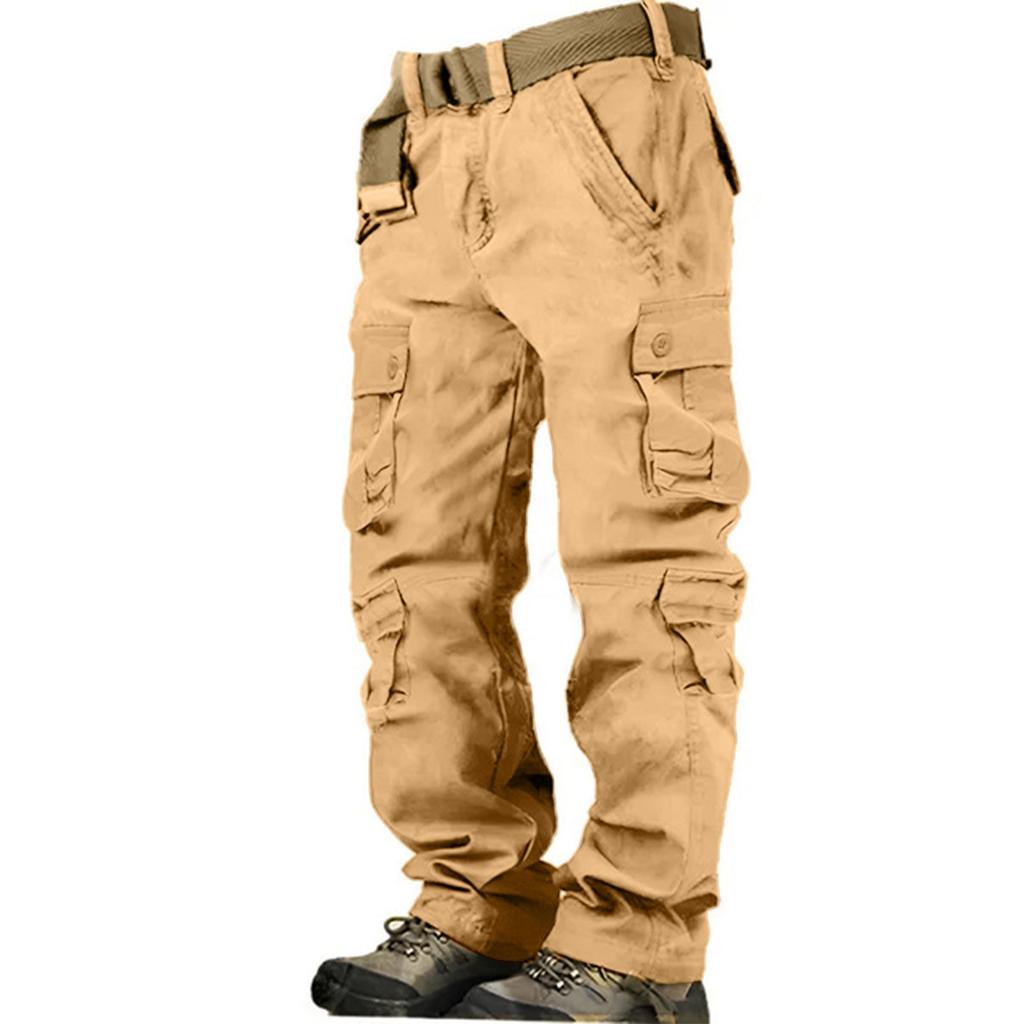 Salopetă pentru bărbați Pantaloni casual cu buzunare multiple cu șnur Pantaloni de drumeție Pantaloni din sarg de bumbac