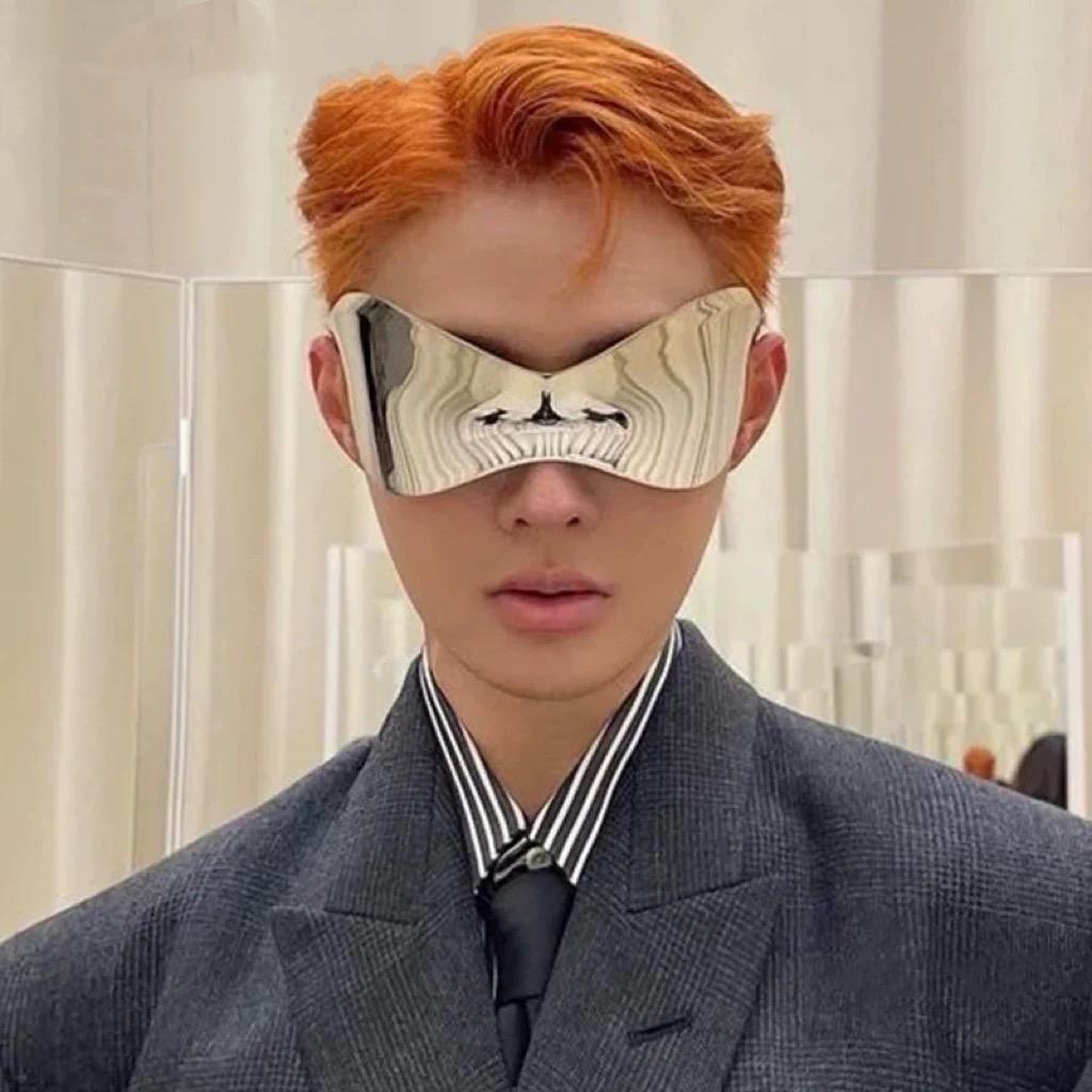 Y2K Designer Oversized Sunglasses Women Men Vintage Steampunk Luxury Sport Rimless Goggles UV400 Protection Trendy