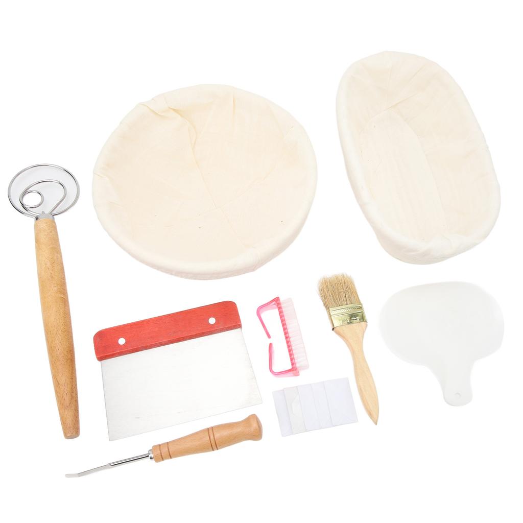 10.2in Round Dough Rising Proofing Basket Stainless Steel 8.7in Oval Cane Sourdough Basket