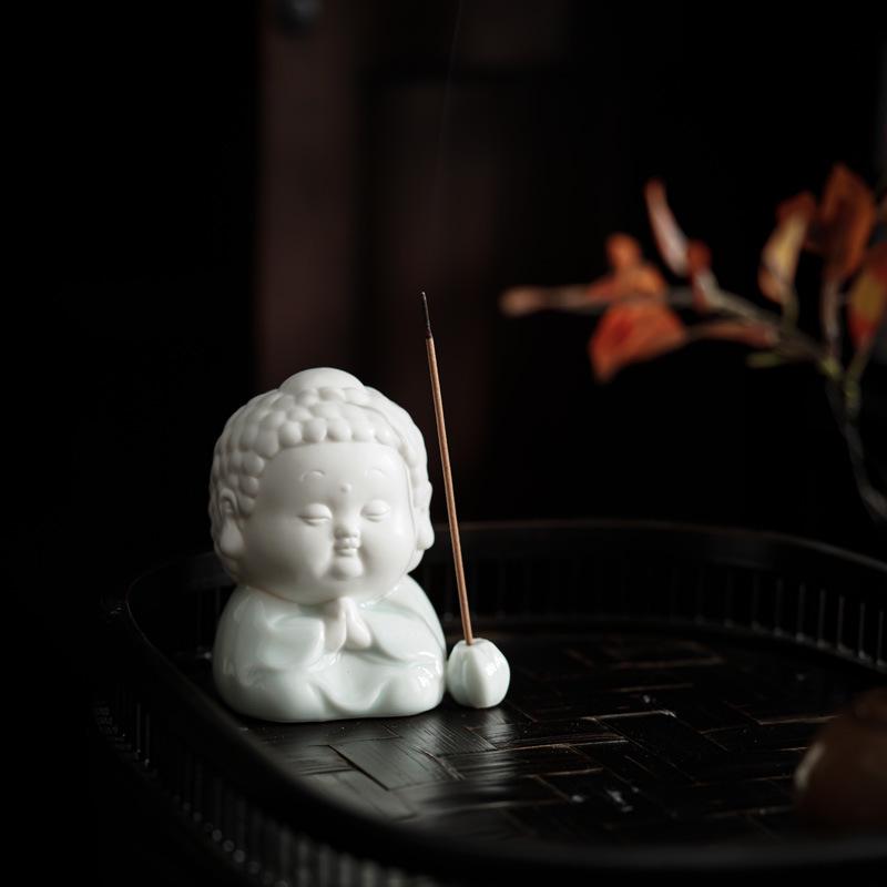 Blue and White Porcelain Buddha Incense Holder - Multiple Styles for Home Decor and Tea Ceremony.