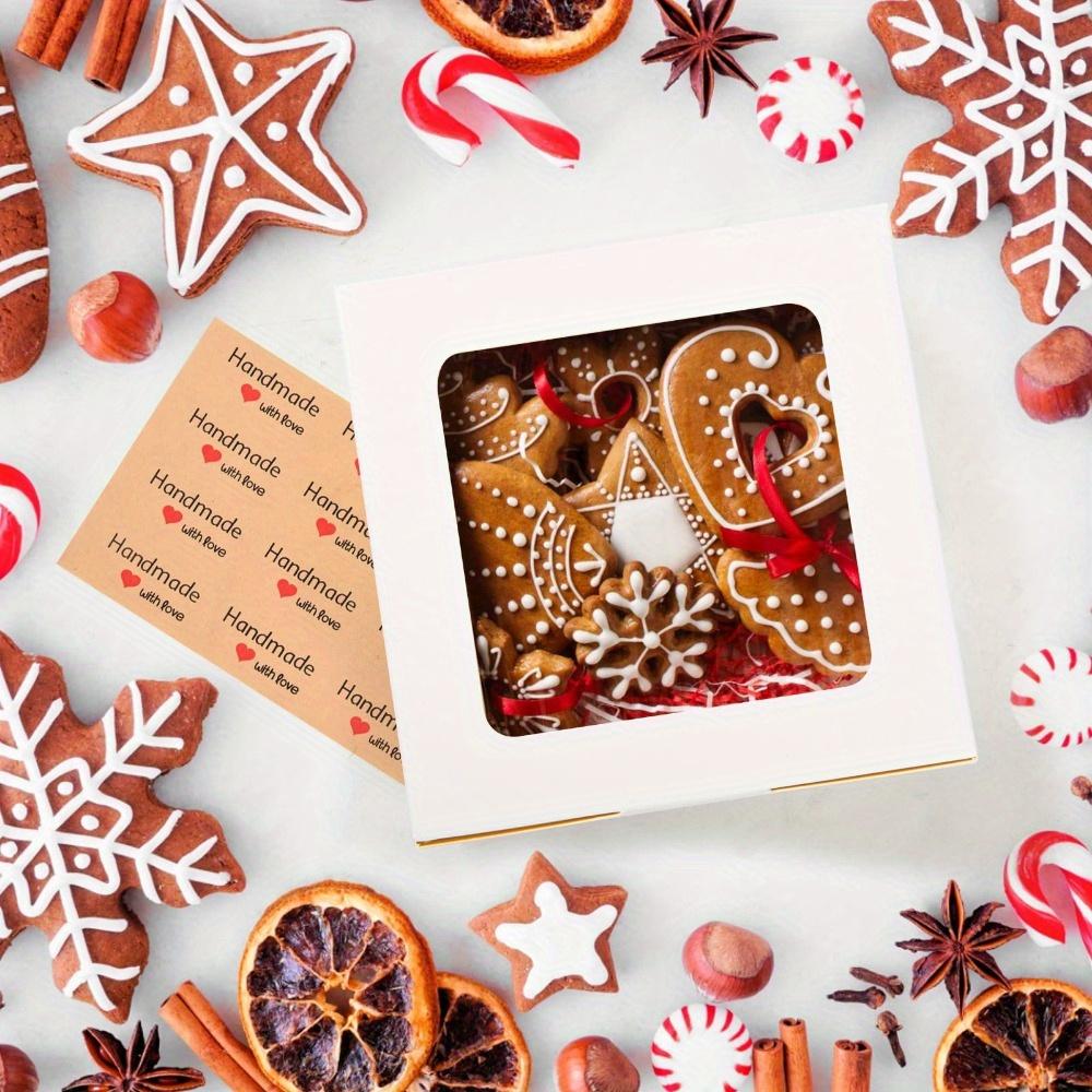 20 Stück Weiße Mittlere Leckerli-Boxen mit Fenster Kraftpapier Geschenkverpackungsboxen Geschenkboxen für Valentinstag Neujahr Ramadan Ostern Hochzeit Geburtstagsparty