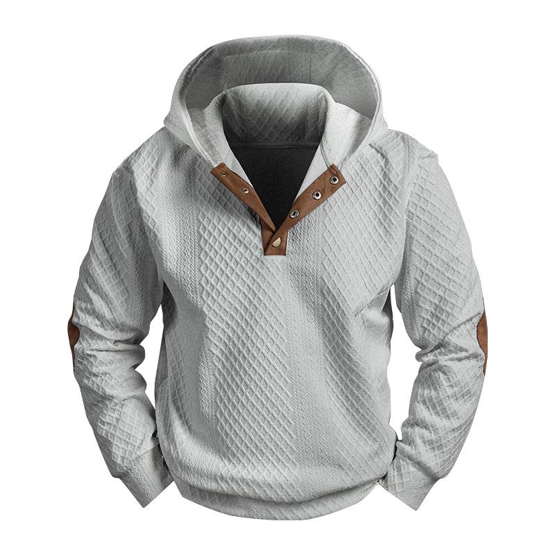 2026 Lente Heren Trendy Jacquard Gebreide Casual Hoodie