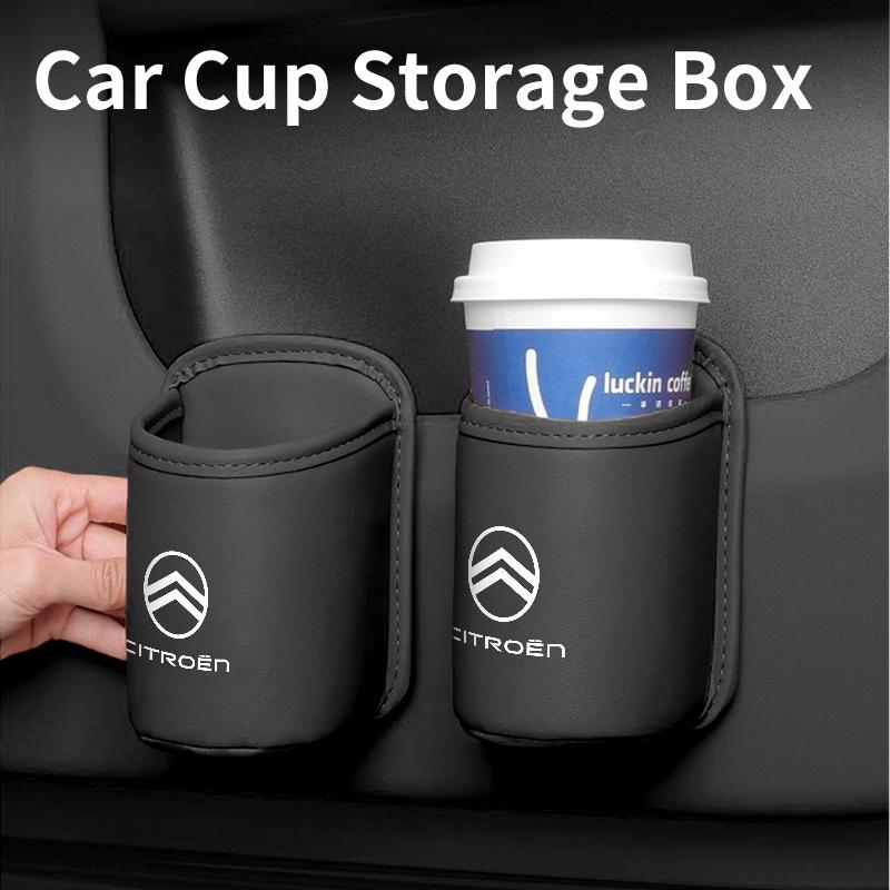 Leather Car Door Cup Holder for Citroen C3 C4 C5 C1 C2 Berlingo Celysee Xsara Picasso - Drink Storage Organizer Accessory