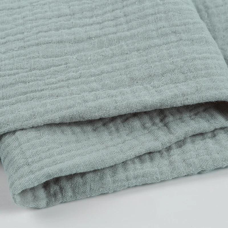 100x135cm Podwójna Warstwa Czysta Bawełna Gaza Cała Bawełna Krepa Tkanina Jednolity Kolor Odzież Domowa Sukienka Szalik Tkanina na Odzież Dziecięcą