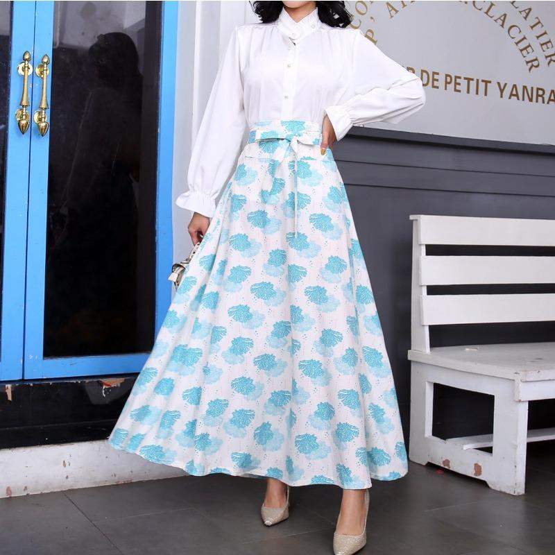 Spring new women s skirt digital printing pendulum dress S
