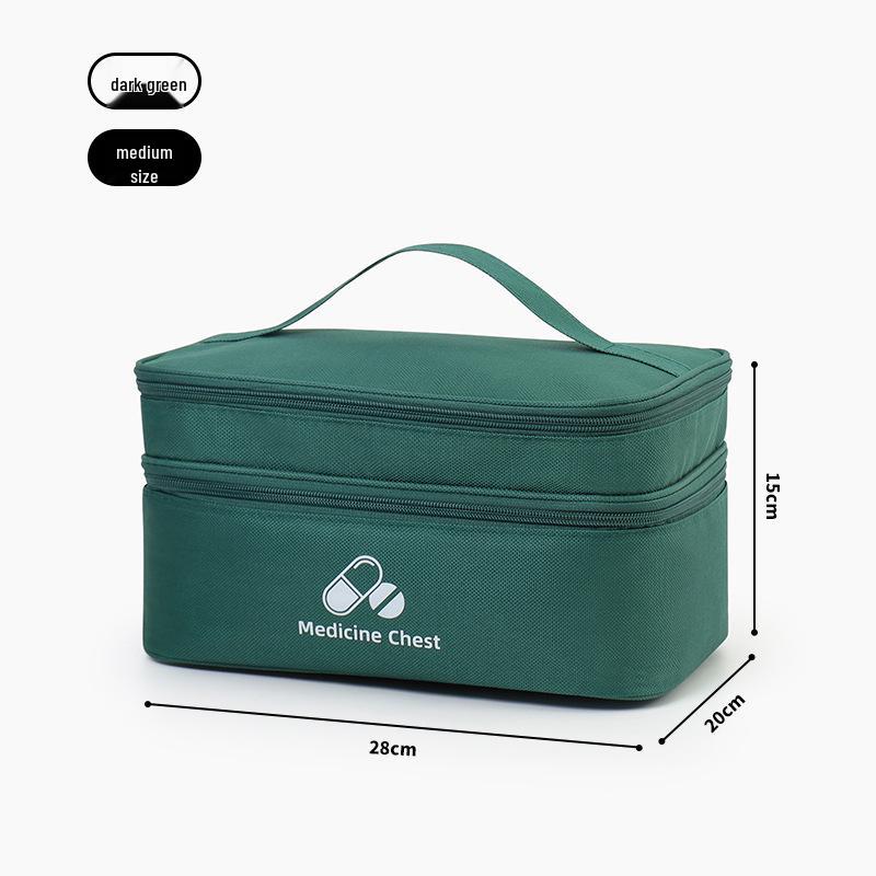 Large Capacity Travel Medicine Bag - Double Layer Portable First Aid Storage