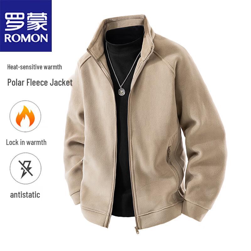 ROMON Men's Casual Stand-Collar Oli Fleece Jacket