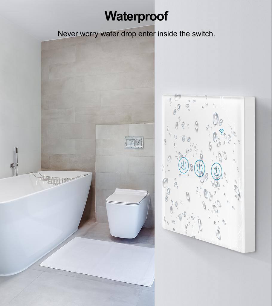 Tuya WiFi Smart Switch EU UK US Alexa Google Home Gehärtetes Glas Touch Drahtlos Fernbedienung Wandschalter 1 2 3 4-fach