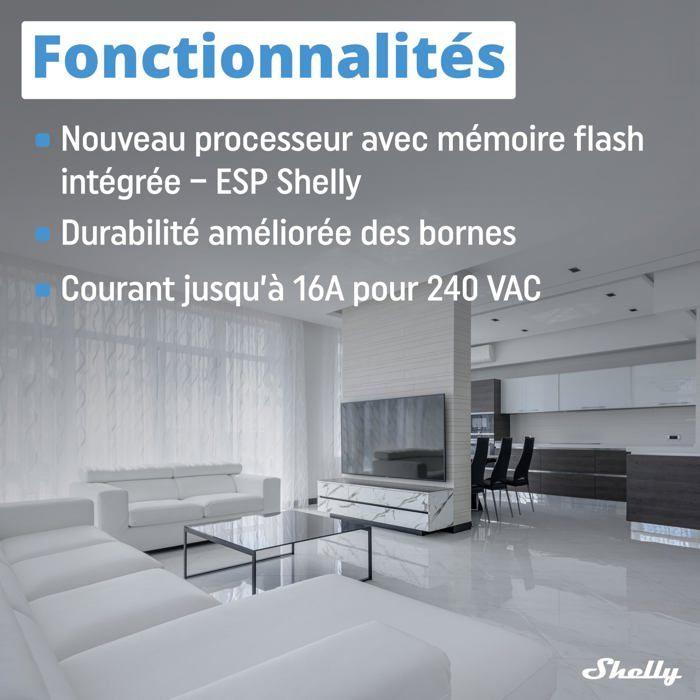 Consumption Meter - Shelly - PM Mini Gen 3 - Pack of 2 - 16A - Compatible Alexa