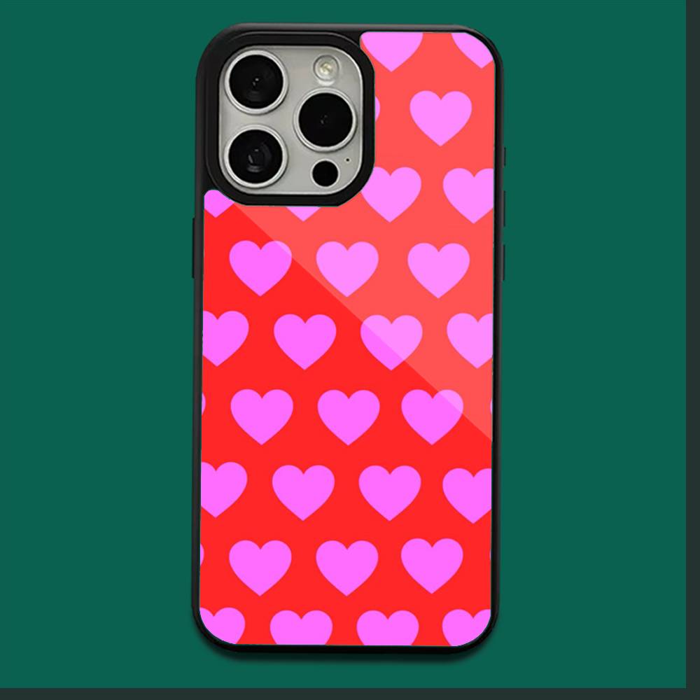 Cute Love Heart Phone Case For iPhone17,16,15,14,13,12,11,Plus,Pro,Max,Mini Soft Magesafe Magnetic Wireless Charge