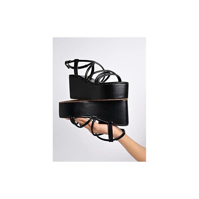 Shoetopia Girls P-7 Black Platform - 5 Uk (Girls-P-7-Black) 5 UK чёрный