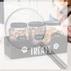 Wooden Pet Snack Storage Box with 3 Plastic Treat Jar Dog Treat Container Multifunction Snack Organizer for Cat Food Storage