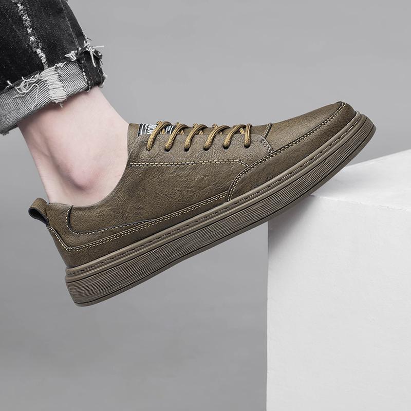 Stylish Men Casual Shoes Casual Men Sneakers Cow Genuine Leather Leisure Designer Shoes Outdoor Skateboard Shoes New Comfortable