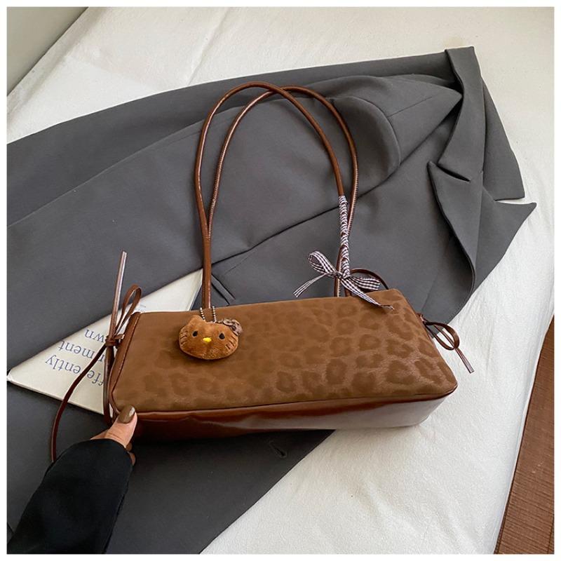 Retro Leopard Print Bag Women's Autumn New Niche Armpit Bag Fashionable High-value Simple Shoulder Bag Women