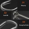 100pcs 3-12# Fishing Hook Stainless Steel Carbon Fishing Hook With Loop Sharp Barbed Boxed Fishing Hook Set Fishing Accessories