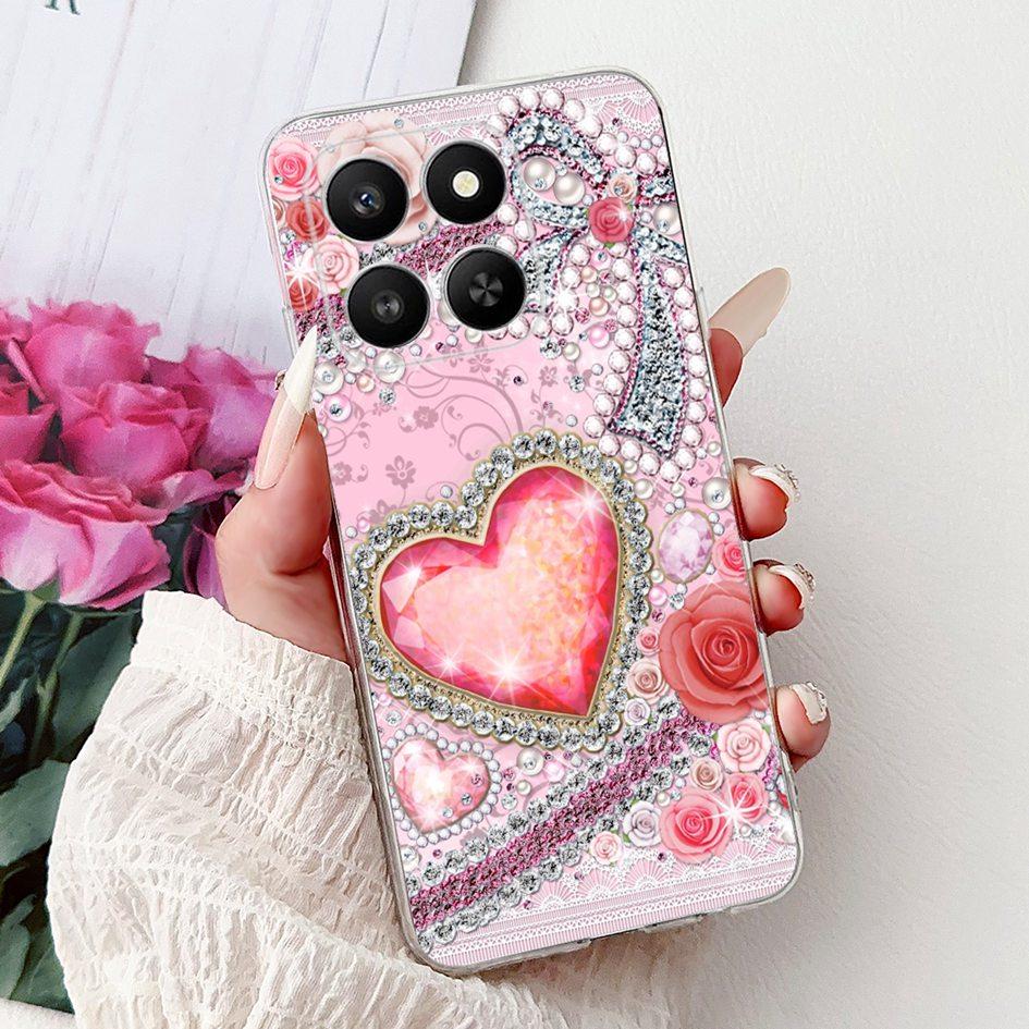 For Honor 400 Smart 2025 Case Fashion Bamboo Flower Soft Silicone Clear Bumper Protective Cover For Honor 400 Lite ABR-NX1 Funda