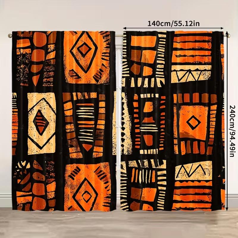 2Pcs Retro character patterns print curtains,suitable for bedroom,living room kitchen decoration,home decoration,window decor