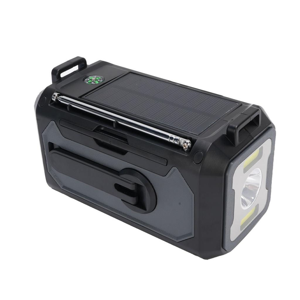 12000mAh Radio SOS Reminds Flashlight Power Bank AM FM WB Solar Hand Crank Radio with Battery Indica