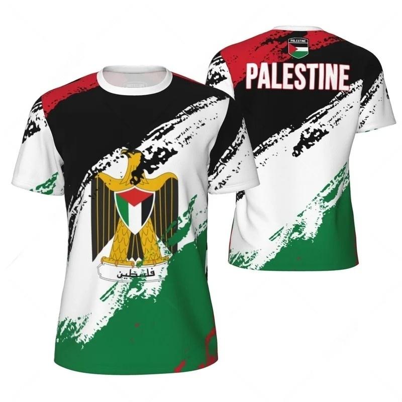 

Модные футболки с флагом Палестины для мужчин, летний тренд, национальная эмблема, спортивные футболки с 3D-принтом, повседневные футболки оверсайз для детей 2XL