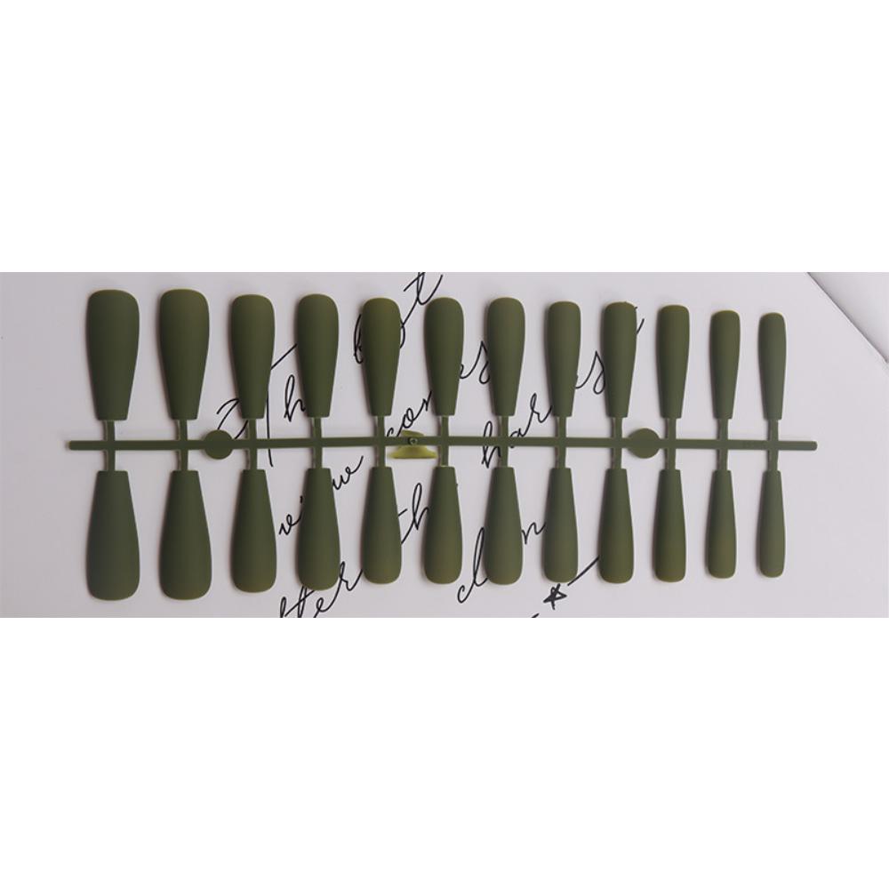 24pcs/set DIY Quick Nails Lengthened Ballet Matte T-shaped False Nails Multi-color Strips Finished Wear Manicure