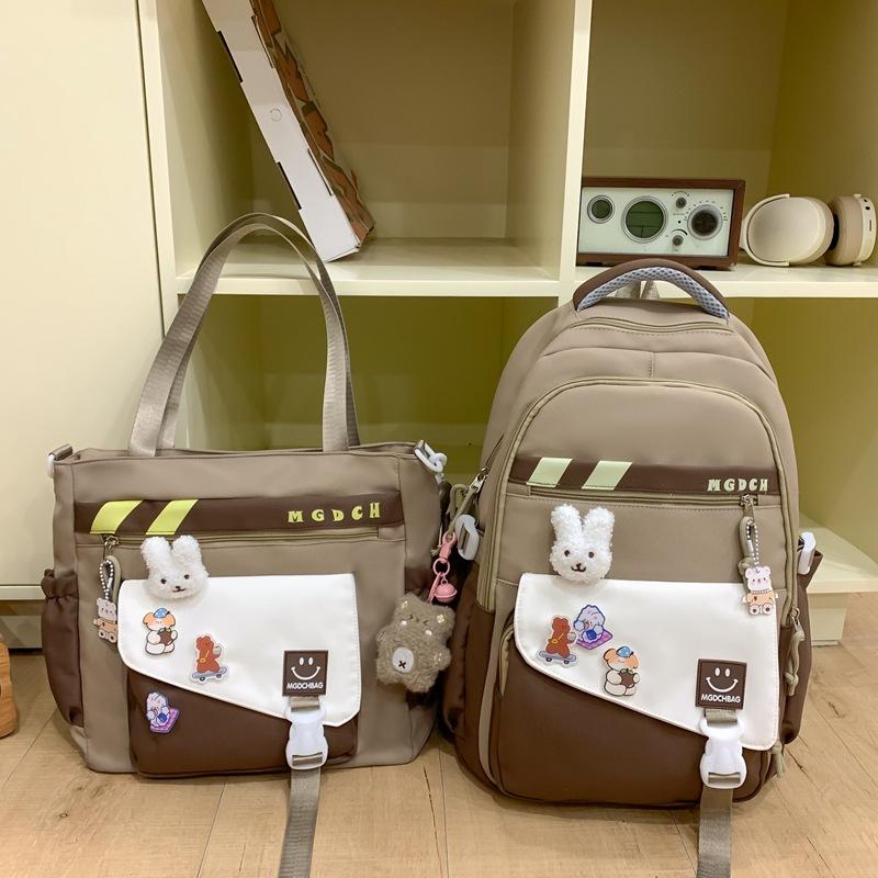 College Style Junior High School Students Lightweight Backpack Cute Contrasting Color Elementary School Students Backpack