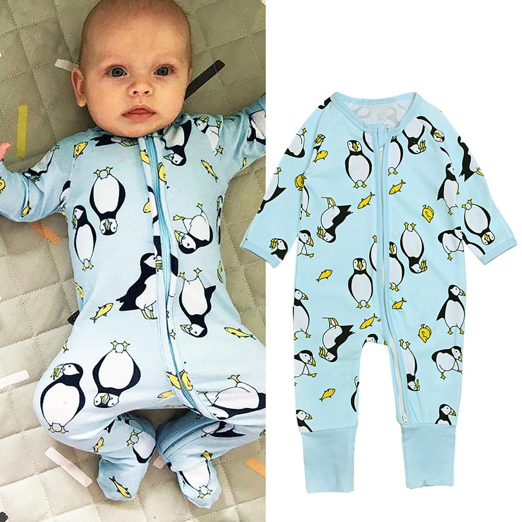 Toddler Infant Baby Boys Girls Romper Jumpsut Playsuit Long-sleeves Pants Romper Outfits