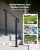 Handrails for Outdoor Steps, 2-3 Step Adjustable Height, Carbon Steel Transitional Handrail with Installation Kit, Exterior Hand Railing for Steps,