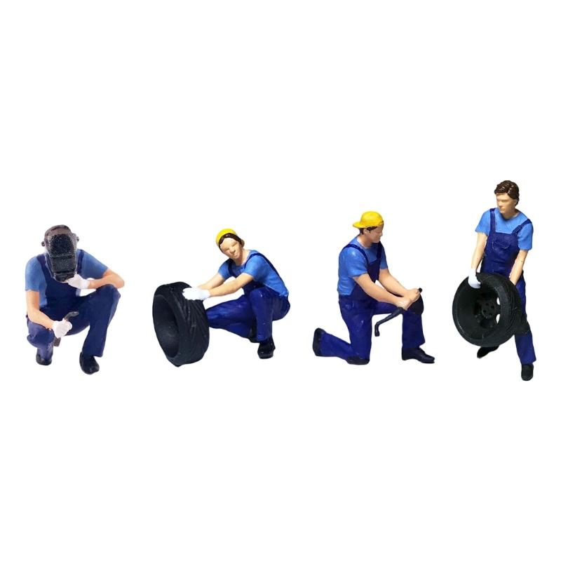 Repairman Figure Model 1:64 Scale Hand Painted Miniature Figure for Miniature Scenes Dioramas Props,Model Car Displays