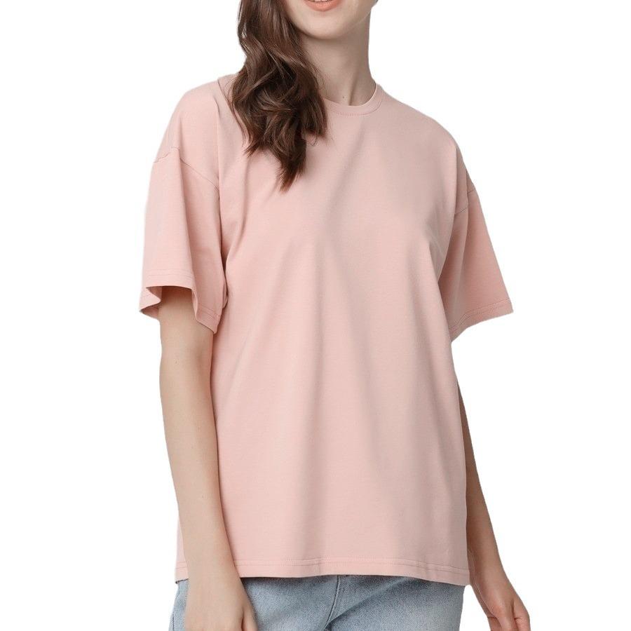 2024 European & American Women's Casual Loose Solid Color Short-Sleeved T-Shirt for Spring/Summer