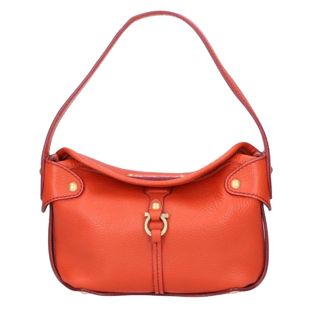 Salvatore Ferragamo [Excellent Condition] AU-21 6822 Gancini Leather One Shoulder bag OrangeUsed
