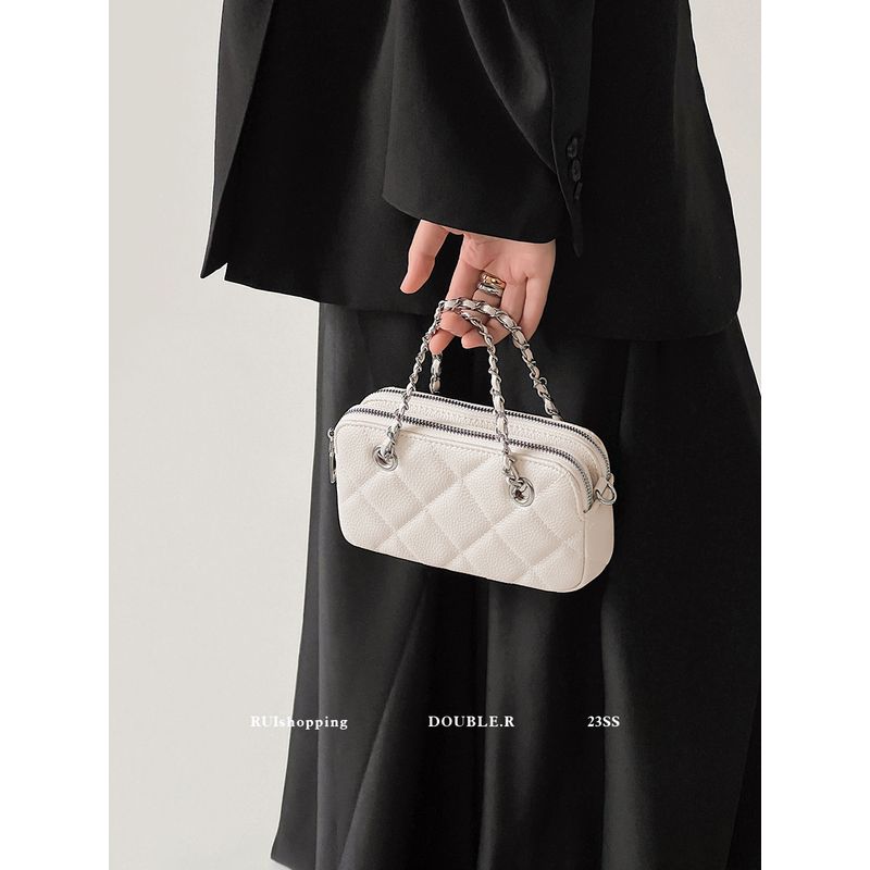 

Xiao Rui Pretty Bag Young Adult Quilted Shoulder Chain Bag White Jasmine White-small amount of In Stock