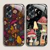 Creative Personality Mushroom Pattern Tempered Glass Phone Case for OPPO Realme 13 Pro Plus 12 11 10 9i C55 X7 GT Neo 2 3T Cover