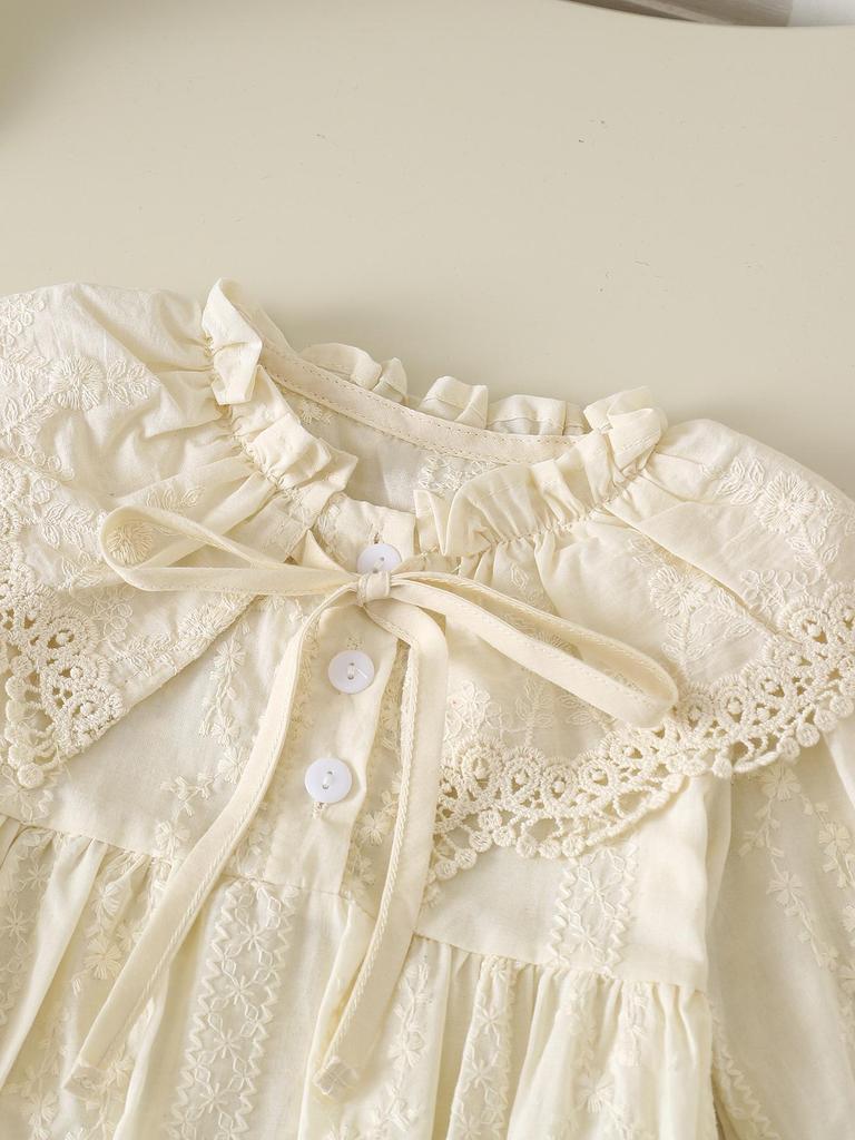 Spring & Autumn Baby Girls' Long Sleeve Footed Romper Bodysuit