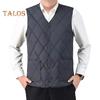 Men Waistcoat V-Neck Sleeveless Solid Color Single Breasted Vest Coat with Pockets Thickened Plush Lining Quilted Bottoming Vest Jacket