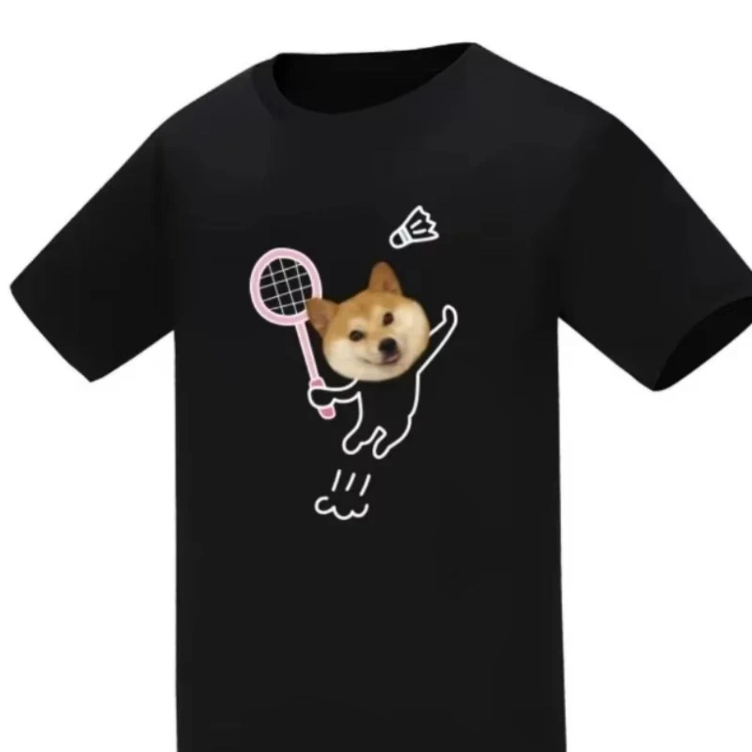

Summer New Puppy Kitten Badminton Suit Men s Printed Sports Short-sleeved T-shirt New Exotic T-shirt Casual Cartoon Top S разноцветный