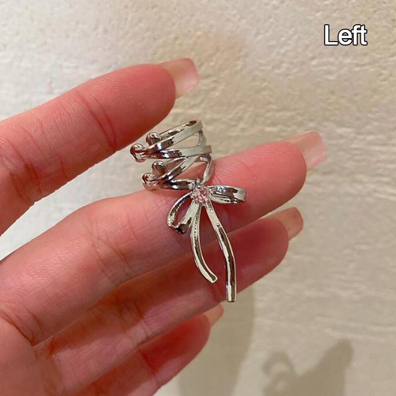 Simple Hollow Sling Bow Ear Clip For Women Sweet Cool Fairy Simple Style Exquisite Ear Bone Earrings Gift