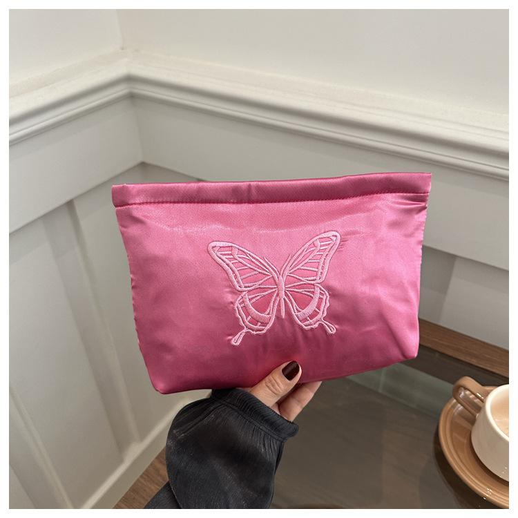 Butterfly Cosmetic Bag Large Capacity Skin Care Products Jacquard Storage Bag Going Out Portable Wash Bag Travel Liner Bag