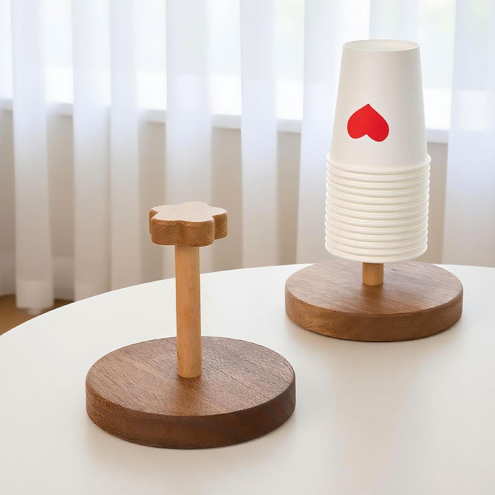

Wooden Paper Cup Dispenser Kitchen Beverage Mug Stand Tableware Organizer for Restaurants Bar Bedside Bathroom Counter CHINA