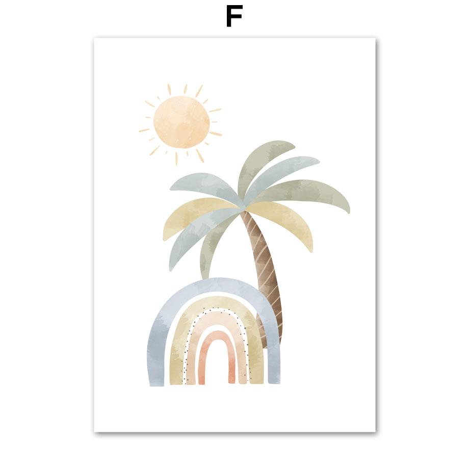 

Мультфильм Бохо Динозавр Радуга Солнце Облако Детская Настенная Живопись Холст Картина Скандинавские Плакаты И Принты Картины Декор Детской Комнаты 21x30cm No Framed