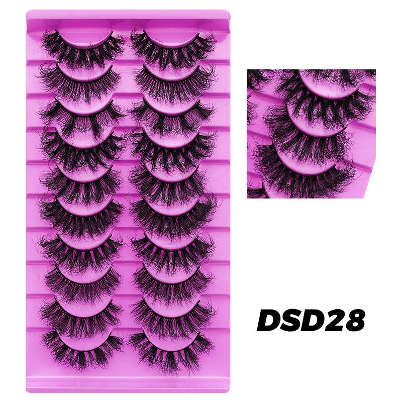 

10 Pairs of Sets, Dense Natural Curl, Nude Makeup, False Eyelashes, Factory Fried Models